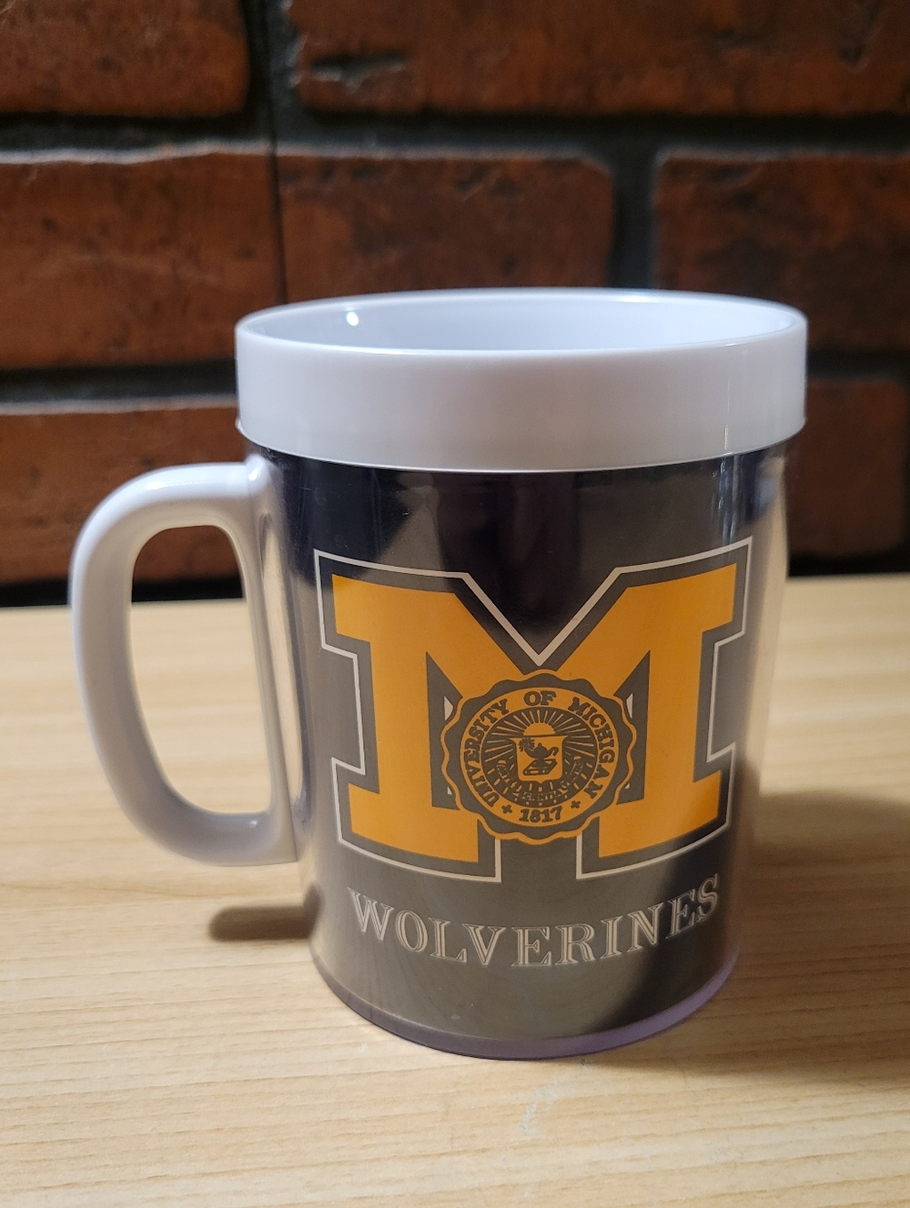 Vintage Thermo-Serv University of Michigan Wolverines Plastic Mug
